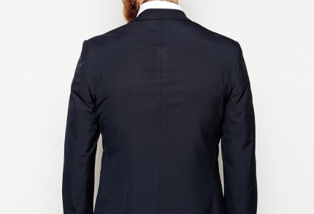 ASOS Slim Fit Suit Jacket In Navy Pindot 3