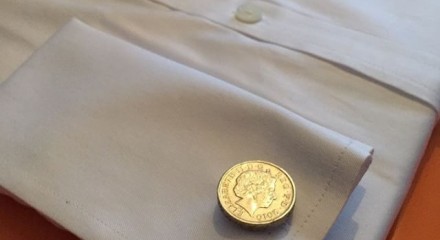 £1 coins cufflinks shirt