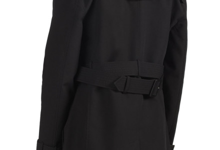 Black Shower Resistant Belted Trench Coat 3