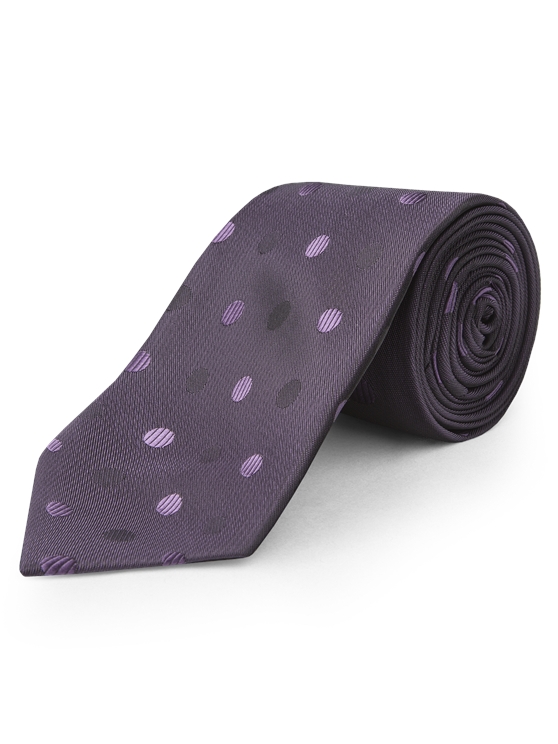 SCOTT & TAYLOR purple TONAL SPOT TIE front