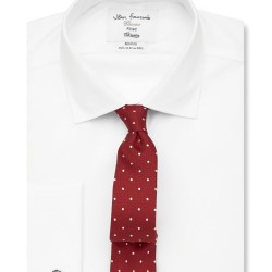 Fitted Plain White Twill Non-Iron Shirt – £39.95