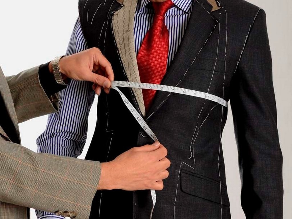 bespoke suit with stitching and tacking