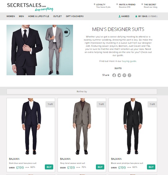 Secret Sales - Designer Suits