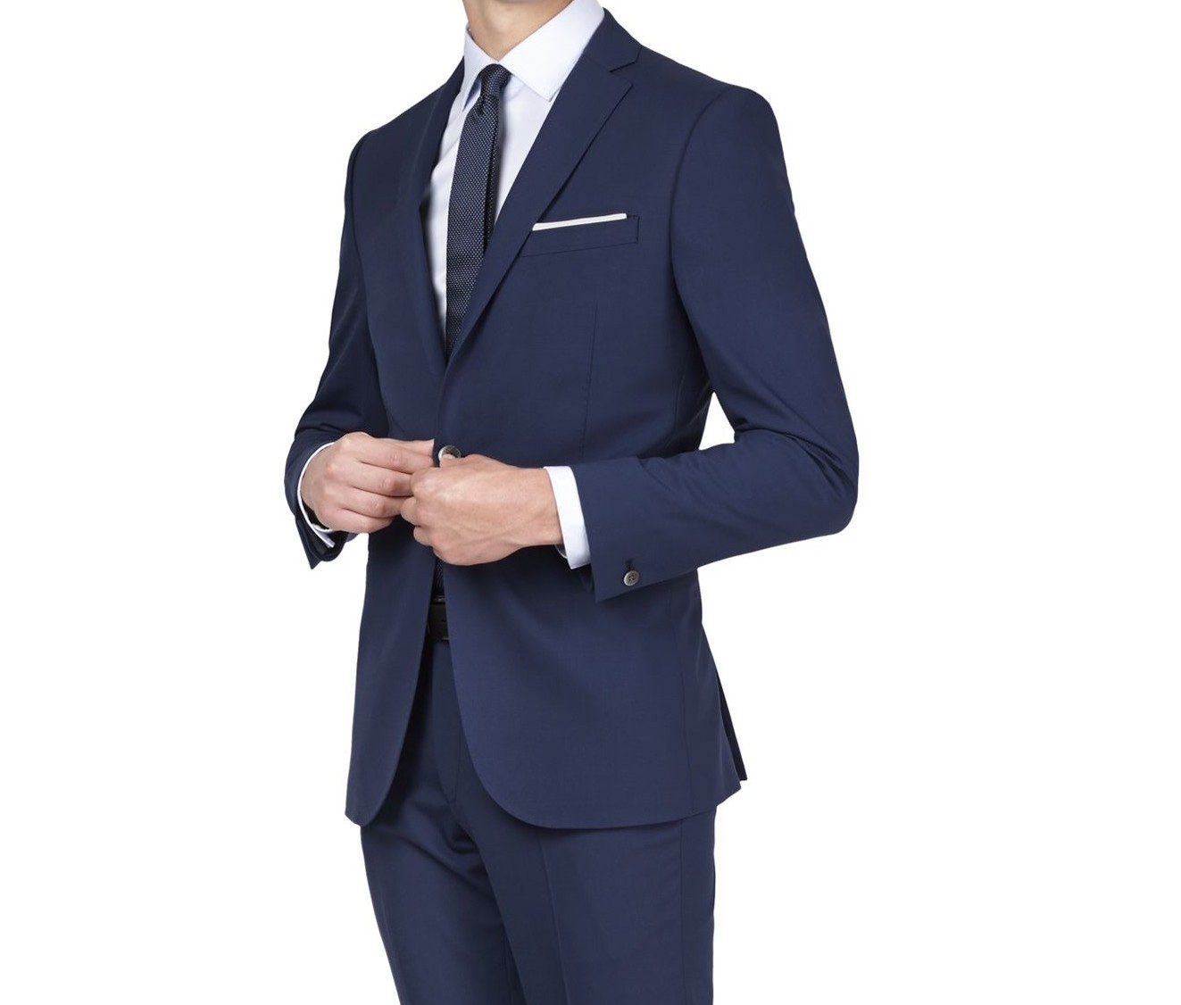 Bale Plain Blue 1-Button Skinny Suit