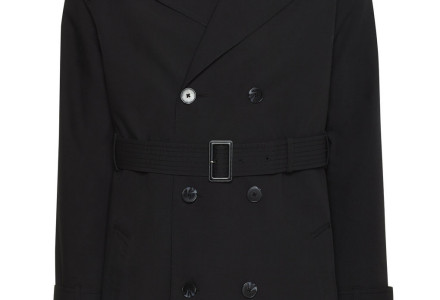 Black Shower Resistant Belted Trench Coat 2