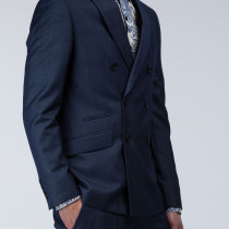 Slim Fit Double Breasted Jacket In Blended Viscose